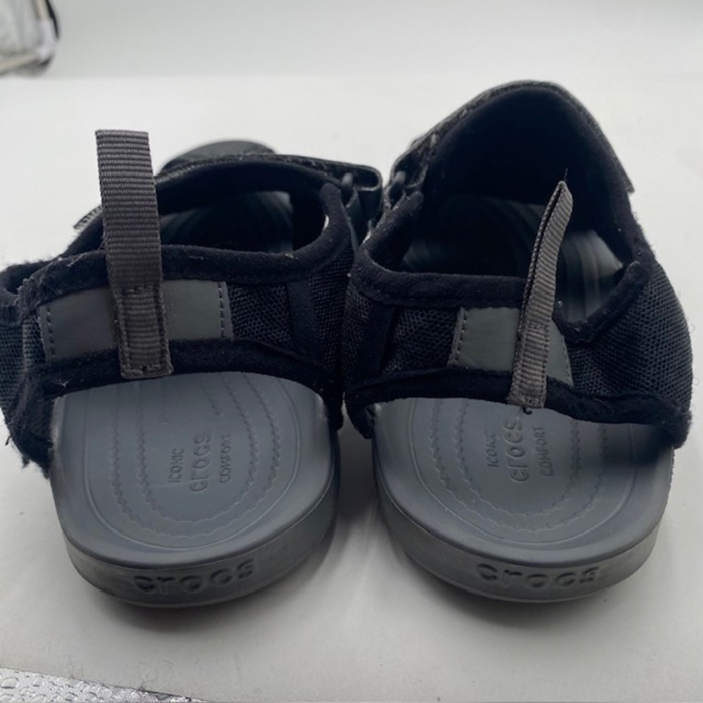 Crocs Swiftwater Mesh Sandal Women 10 Black Charcoal Sport Water Shoe Adjustable - Picture 8 of 12